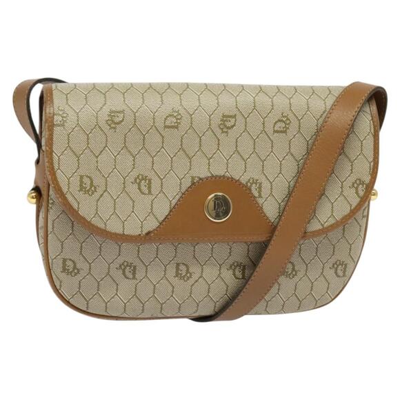 DIOR Honeycomb Canvas Shoulder Bag Pvc Beige Gold - Picture 1 of 12